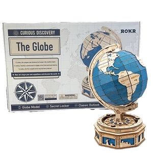 ROKR 3D Globe Wooden Puzzle Self Assemble World Map
